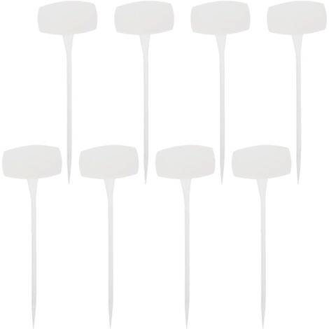 Étiquettes blanches pour plantes de jardin en pente, 50 cm, lot de 8, en plastique (1/5)