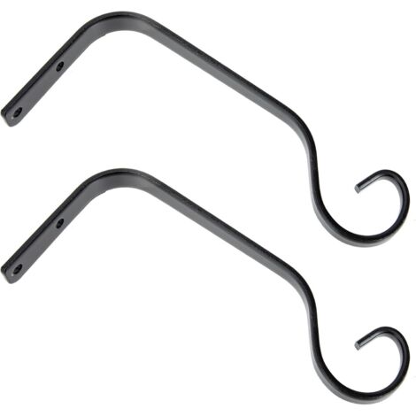 Lot de 2 supports de suspension robustes en fer noir pour pots de fleurs de 18,5 cm (7,3 pouces). (1/5)