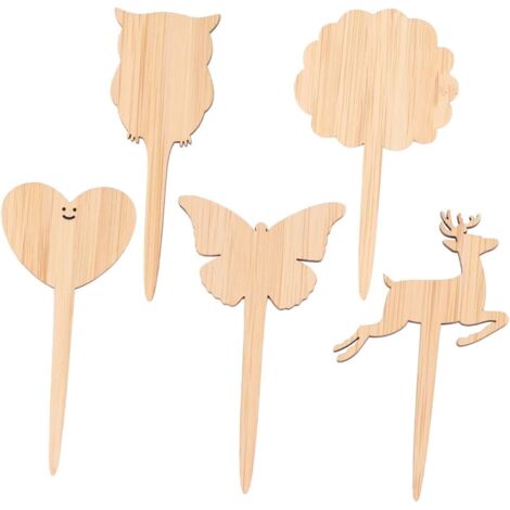30 étiquettes pour plantes, marqueurs floraux en bois pour plantes de jardin (1/5)