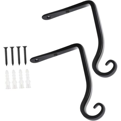 Crochets de suspension pour plantes en métal noir robuste de 15 cm (6 pouces) (1/5)