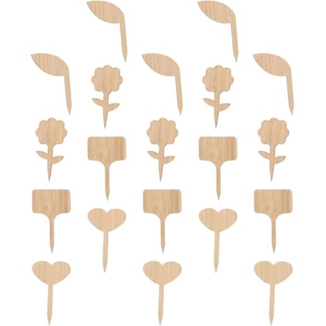 20 étiquettes de marquage pour plantes, étiquettes de jardinage de 4 formes différentes (T). (1/5)
