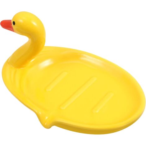 Porte-savon et support en céramique avec joli motif d'oiseau et étagère intégrée (1/5)