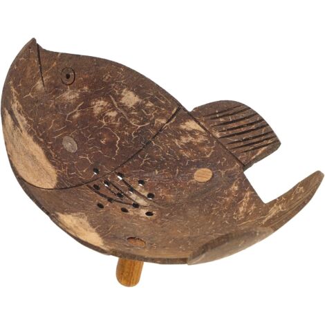 Porte-savon en coque de noix de coco en bois, autonettoyant pour savon de salle de bain (1/5)