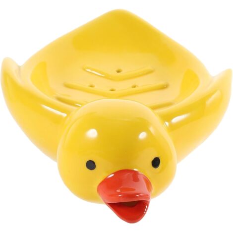 Porte-savon en céramique à motif d'oiseau de dessin animé, autonettoyant (1/5)