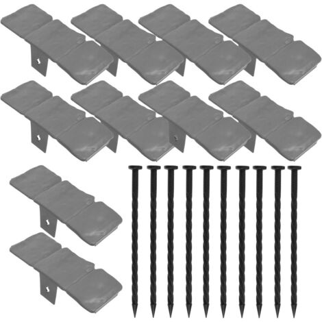 10 bordures de jardin en plastique avec bordures de pelouse et sol (1/5)