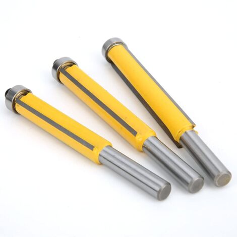 Jeu de 3 fraises à défoncer pour le travail du bois, queue de 8 mm, haute résistance à l'usure (1/5)