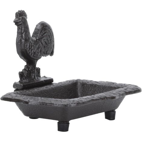 Porte-savon vintage en fonte en forme de coq, boîte à savon unique (1/5)