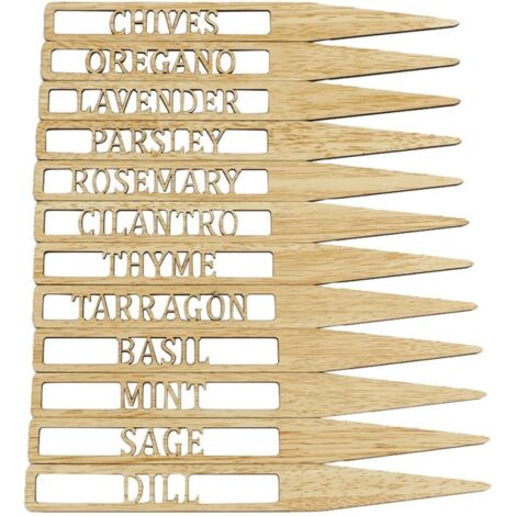 12 étiquettes en bois pour plantes, étiquettes de jardinage pour pots de fleurs (1/5)
