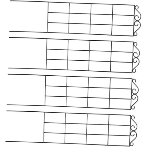 4 anneaux de support pour plantes de jardin en métal noir, pour treillis (1/5)