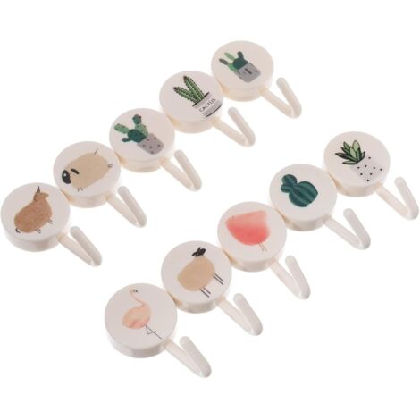 ces Crochets Muraux Plastique Sans Per age Lot Adh sif Pour (1/5)