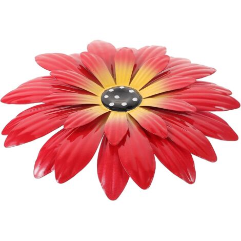 coration Murale M tal Tournesol Rouge Suspendue Art Mural (1/5)