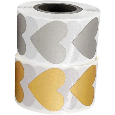 Rouleaux Autocollants Gratter Forme de C ur Lot de Rose Dor (1/5)