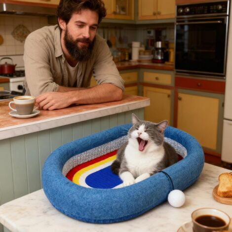 griffer pour chat Chaise longue ovale avec balle Tapis (1/5)