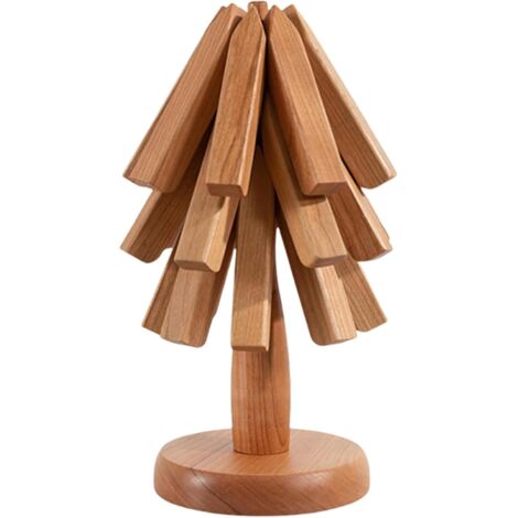 Plateau en Bois Dessous de Plat Antid rapant en Forme d (1/5)