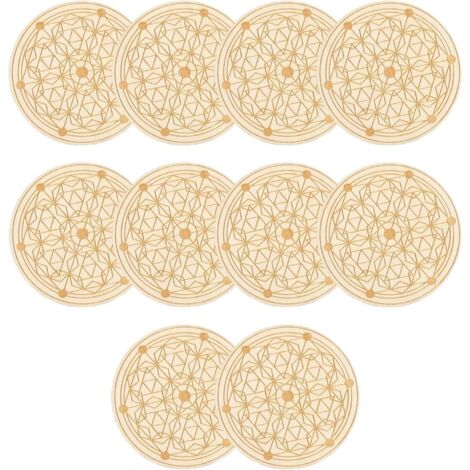 De Verre 10 Pi ces Set de Table en Bois Motif G om trique (1/5)