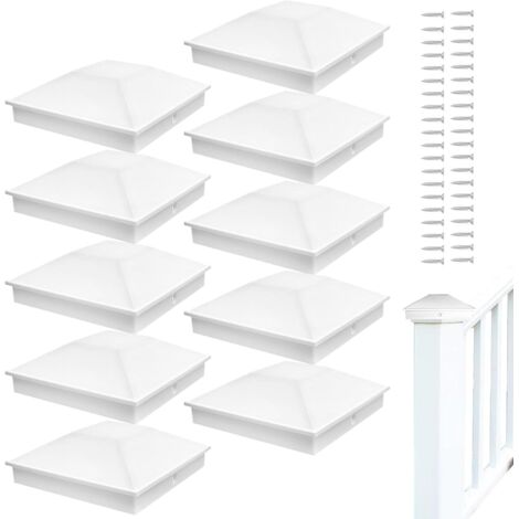 poteaux de cl ture 10 x 10 cm Protection d corative Blanc R (1/5)