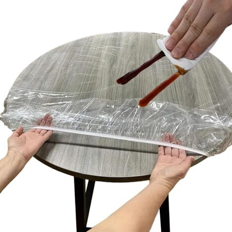 en PVC nappe de protection ronde transparente imperm able r (1/5)