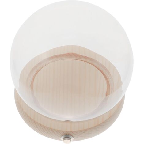 en Verre Base en Bois Lumineux 12cm Sph re Cloche D (1/5)