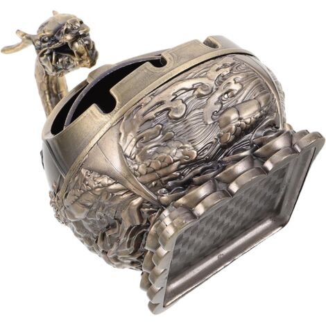 Vintage Coupe Vent en Bronze Antique avec Statue de Dragon (1/5)