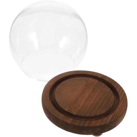 Verre Sph rique Transparente avec Socle Bois D coration de (1/5)