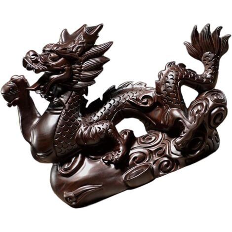 Dragon Bois Sculpt D cor Chinois Vintage Bureau Maison (1/5)