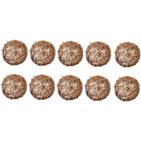 Pi ces Boules D coratives Rotin Naturel Ornements Suspendus (1/5)