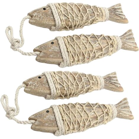 Cordes D coration Murale Poisson Bois Sculpt Main Antique (1/5)