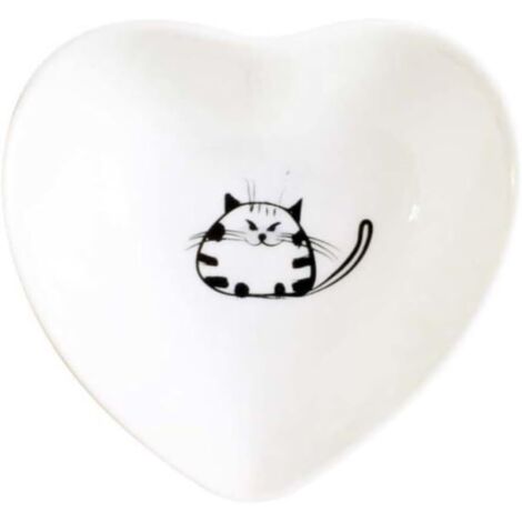 de Assiettes C ramique Forme C ur Motif Chat Plats Sauce (1/5)