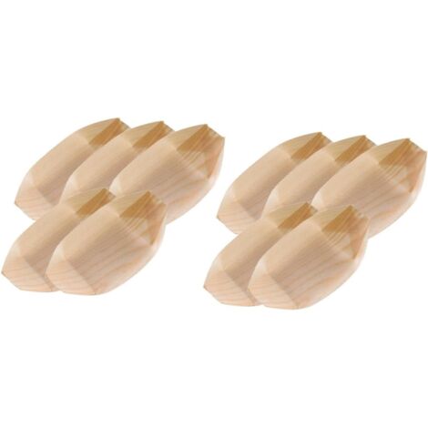 ces Assiette Sushis Bois Forme Bateau Assiette (1/5)