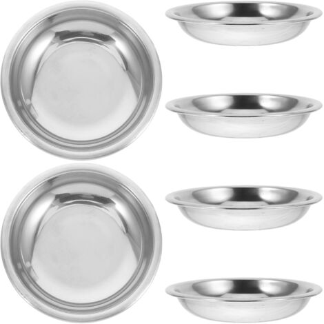 de 6 Assiettes Sauce en Acier Inoxydable 8 CM Petits Bols (1/5)