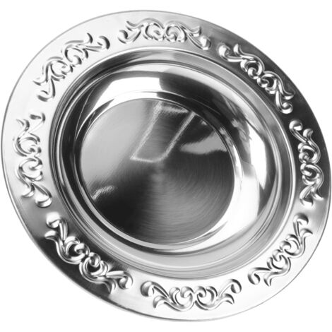 Alimentaire Ronde 25 Cm en Acier Inoxydable Miroir Plaque (1/5)