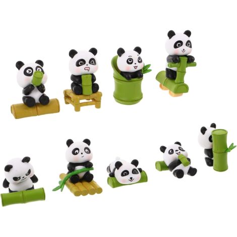 de 8 Mini Pandas en PVC D coratifs Figurines de Jardin Grand (1/5)