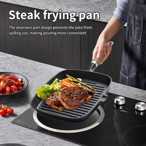 Poêle Grill Carrée De Camping – Acier, Antiadhésif, 85x130x6 Mm, 315 G, Portable, Pour Viande/légumes/poisson, Sans Huile