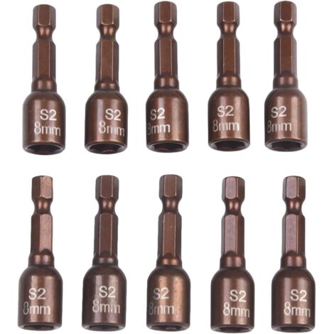 de 10 embouts de tournevis t te hexagonale taille 8 mm mat (1/5)