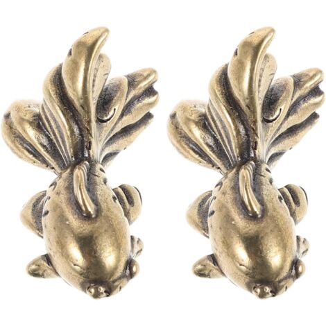 es de tiroir en laiton vieilli motif poisson rouge lot de 2 (1/5)