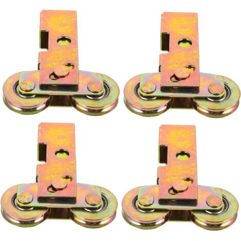 de 4 roulettes universelles pour porte coulissante en acier (1/5)