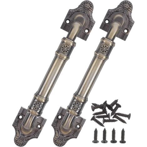 de 2 poign es de porte de grange vintage en m tal avec motif (1/5)