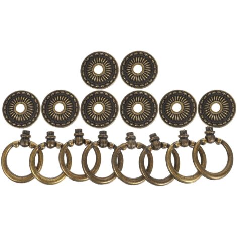 es de tiroir vintage en bronze lot de 8 anneaux ronds pour (1/5)