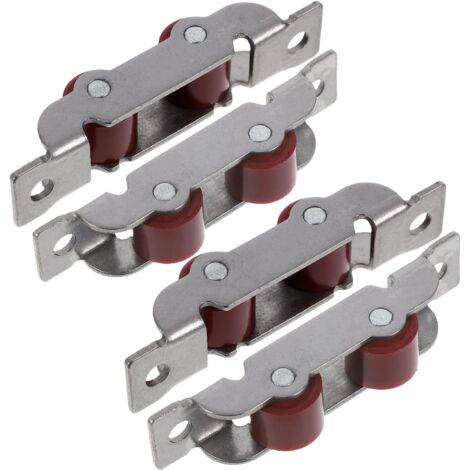 de 4 roulettes coulissantes en acier inoxydable double roue (1/5)