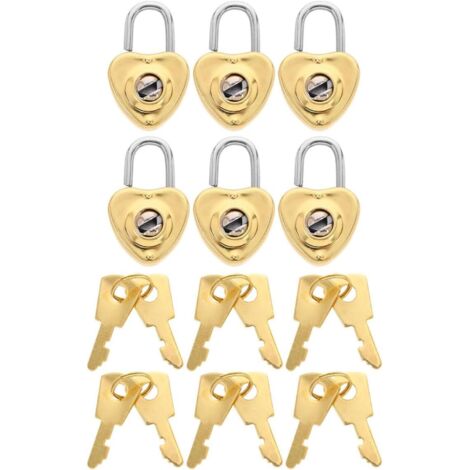 de 6 mini cadenas en forme de c ur pour agendas et bijoux (1/5)