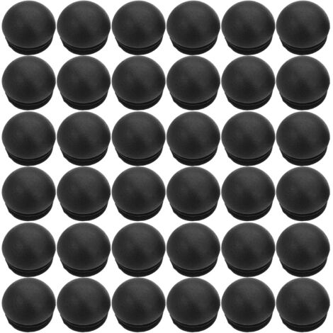 de 100 embouts ronds en plastique noir pour tubes de 25 mm (1/5)