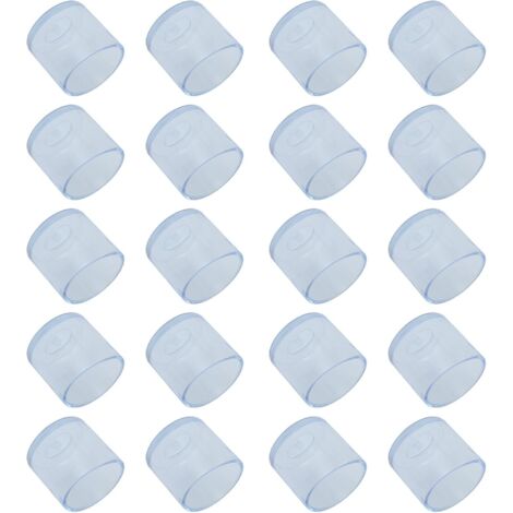de 20 embouts de pieds de chaise ronds transparents en PVC