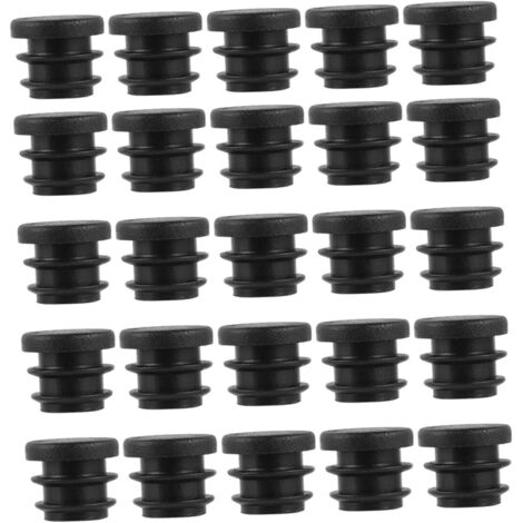 de 100 embouts ronds en plastique noir pour pieds de meubles (1/5)