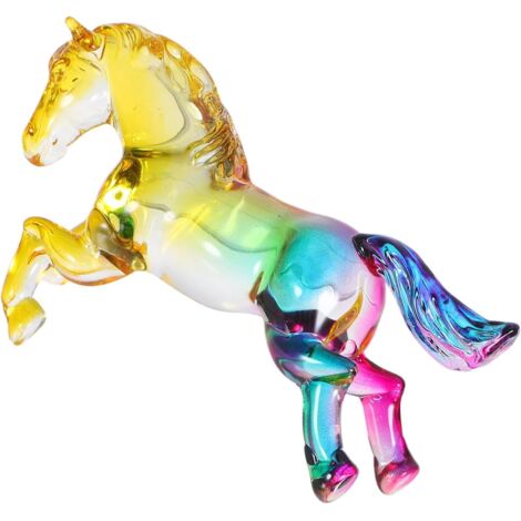 de cheval en cristal clair cinq couleurs figurine d corative (1/5)