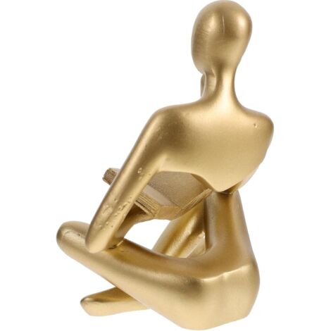 d corative en r sine figurine abstraite d un lecteur pensif (1/5)