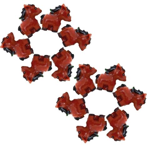 de 12 mini figurines de chevaux en r sine marron d corations (1/5)
