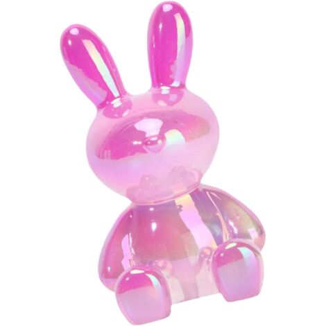 ornement lapin en r sine rose clair transparente figurine d (1/5)