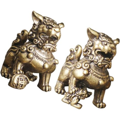 de lions en laiton antique lot de 2 d coration de table r (1/5)