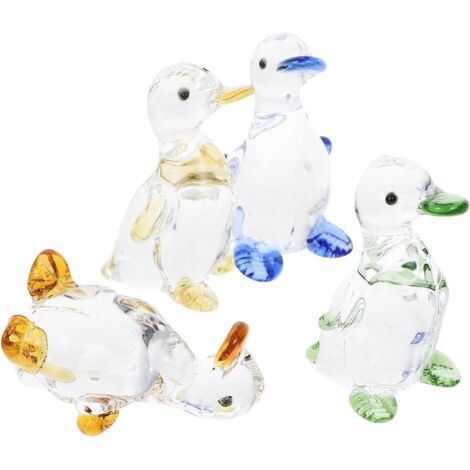 de 4 adorables figurines de canards potel s en cristal d (1/5)