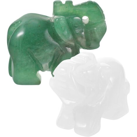d l phants en cristal de quartz 38 cm ensemble de 2 pi ces (1/5)